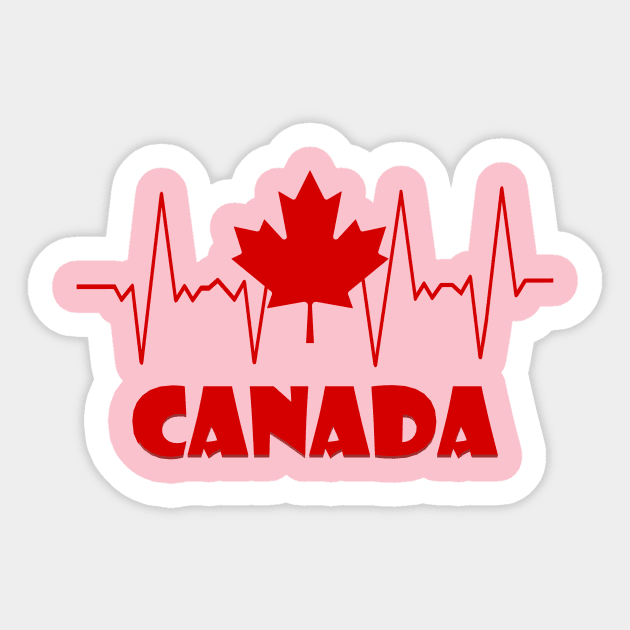 Canadian Maple Leaf Heartbeat II Sticker by KJKlassiks